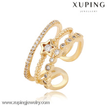 13667 Xuping jewelry18k banhado a ouro cor da moda anéis elegantes charme novo estilo bela estrela anel de jóias